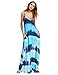 ROMWE Women's Tie Dye Sleeveless Spaghetti Strap Boho Long Maxi Dresses