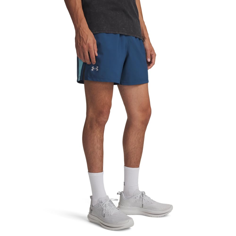 Under Armour Men's Launch Run 5-Inch Shorts, (498) Wham Blue/Blue Haze/Reflective, X-Small Image