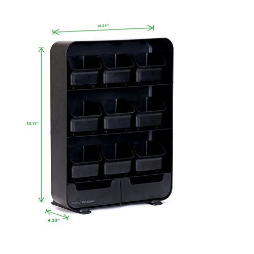 Mind Reader Tea Bag Organizer, Tea Station Organizer, Countertop Storage, Kitchen, Plastic, 10.25