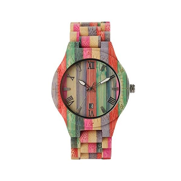 FFHJHJ Orologio in Legno Orologi di bambù da Uomo Colorati Unici Amanti del  Braccialetto di Legno Naturale Fatto a Mano… - Barter Italia