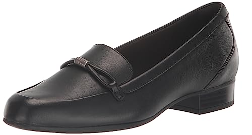 Clarks Black's Juliet Shine Loafer, Black Leather, 9.5 Wide US