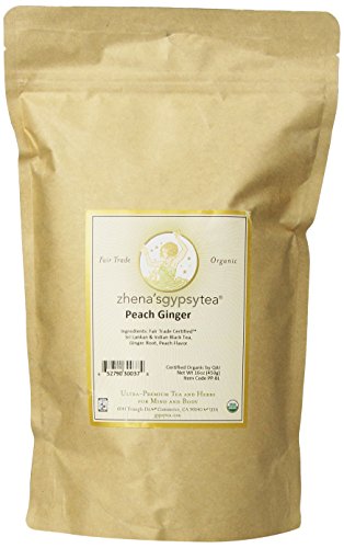 Zhena's Gypsy Tea Peach Ginger Organic Loose Tea, 16-Ounce Bag