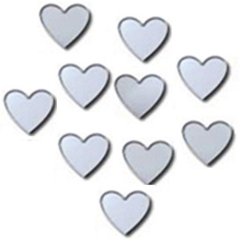 Heart Mirrors Pack of 10, 6cm x 5cm