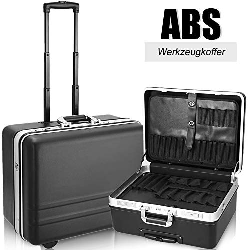 ABS Werkzeugkoffer Leer Werkzeugtrolley Werkzeugkiste Wasserdichter Praktischer Rollkoffer mit Schlüssel und… – Bild 3