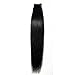20 Inch Tape in Hair Extensions Remy Human Hair #01 Jet Black Long Straight Hair Seamless Skin Weft Invisible Double Sided Tape 20pc/pack 30g +10 Free Tape Bonds