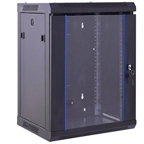 Buy 18U Wall Data Network Cabinet w/Locking Glass Door Locking Wall Air ...