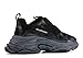 Balenciaga Unisex Triple S Mesh Nubuck Leather Platform Sneakers Fashion Vintage Trainers Black (Black, 39)