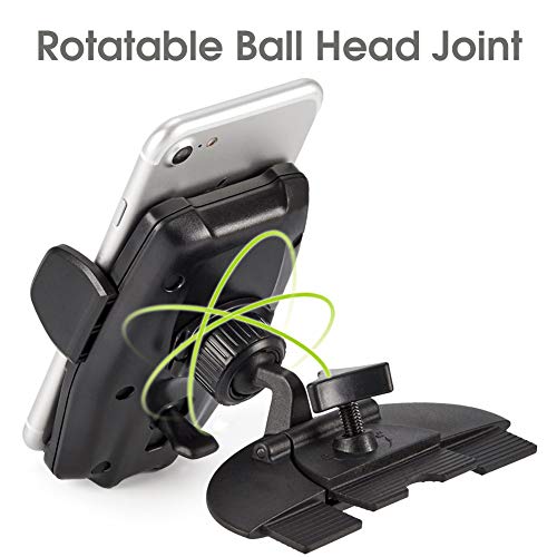 iKross Touch-Lock Universal CD Insert Slot Smartphone Cradle Mount Stand Phone Holder for iPhone X, 8 Plus, 8 iPhone 7, 7 Plus, Samsung Galaxy Note 8, Galaxy S8, S8+ and More