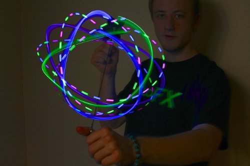 GloFX 6 Led Spinning Orbit: Pure Bliss Multicolor Pattern - Flow Rave Toy