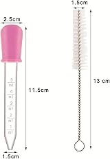 Guagua 5ml Silicone Pipettes Dropper 4Pcs with Cleaning Brush 5ml Marked Scale view 2