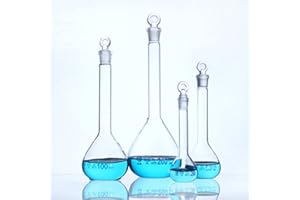 CHERISH XT Volumetric Flask 3.3 Boro Glass Class A Volumetric Flasks Ground Stopper Flat Bottom 5ml 10ml 20ml 25ml 50ml 100ml 200ml 250ml 500ml 1000ml 2000ml (5ml)