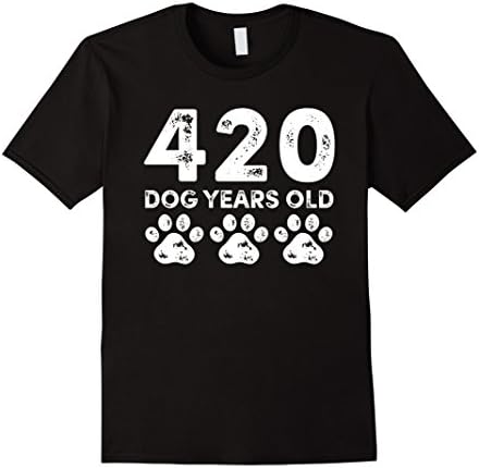Mens 420 Dog Years Old - Funny 60th Birthday T-Shirt Large Black