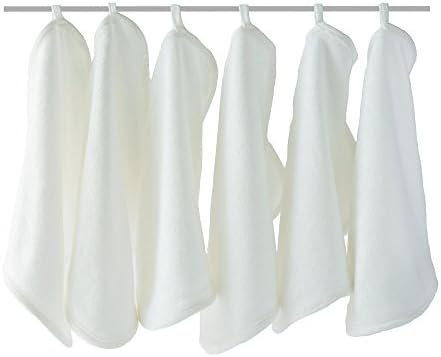 Bamboo Baby Washcloth (6 pack) | Super Soft &amp; Absorbent | 10”x 10” With Attractive Rounded Corners and Convenient Hanging Hook | Free Natural Baby E-Book