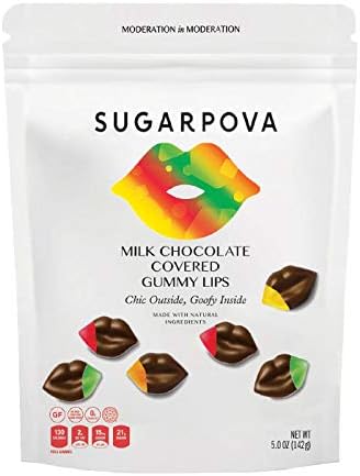 Sugarpova Premium Chocolate Truffles & Candies (Milk Chocolate Covered Gummy Lips)