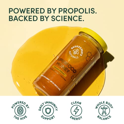 Superfood Honey by Beekeeper's Naturals Bee Pollen, Royal Jelly