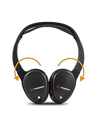 XO visión universal IR inalámbrico auriculares plegable para el coche para Video Escuchar, Negro