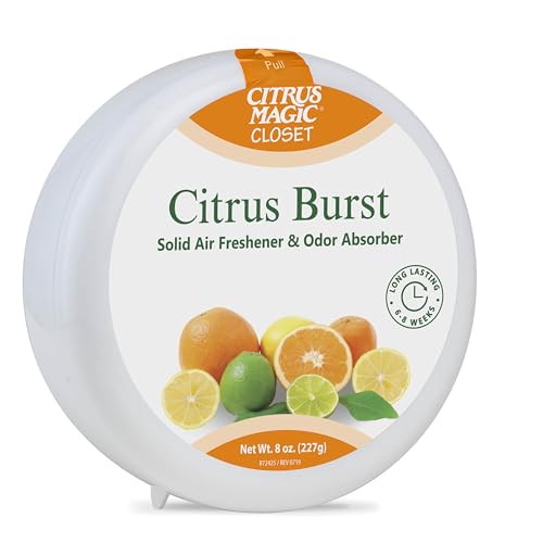 Citrus Magic For Closets Odor Absorbing Solid Air Freshener, Citrus Burst, 8-Ounce, Pack of 3