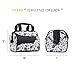 Fit + Fresh Downtown Insulated Lunch Bag for Women with Extra-Wide Opening, Ebony Floral