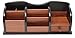 Cherry Brown Wooden Office Desk Organizer With Multiple Shelves/Racks and 1 Drawer for Office Supplies and Desk Accessories - Can be Used on Desktop|Table|Counter in Kitchen or At Work