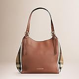 Tote Bag Handbag Authentic Burberry Small Canter in Leather and House Tan color Made in Italy