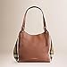 Tote Bag Handbag Authentic Burberry Small Canter in Leather and House Tan color Made in Italy
