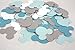 100 Blue Grey & White Mickey Confetti, Paper Mickey Mouse Birthday Party and Baby Shower Decorations