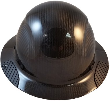 Texas America Safety Company Actual Carbon Fiber Material Hard Hat with Hard Hat Tote- Full Brim, Glossy Black - Thumbnail 3