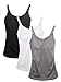 HOFISH Women's Breast Feeding, Maternity Nursing Build in Shelf Bra07, Non-Padded Cami Top: 3Pack(Grey-Black-White), Large