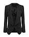 LookbookStore Women’s Plus Size Black Draped Business Casual Zip Blazer Jacket