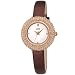 Burgi Swarovski Colored Crystal Watch - A Genuine Diamond Marker - Slim Leather Strap Elegant Women's Wristwatch - Mothers Day Gift - BUR240BR (Brown) primary