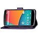 Nexus 5 Case,Gift_Source [Card Slot] [Kickstand Feature] Premium Vintage Emboss Flower PU Leather Wallet Case Folio Flip Case with Wrist Strap for LG Google Nexus 5 [Purple]