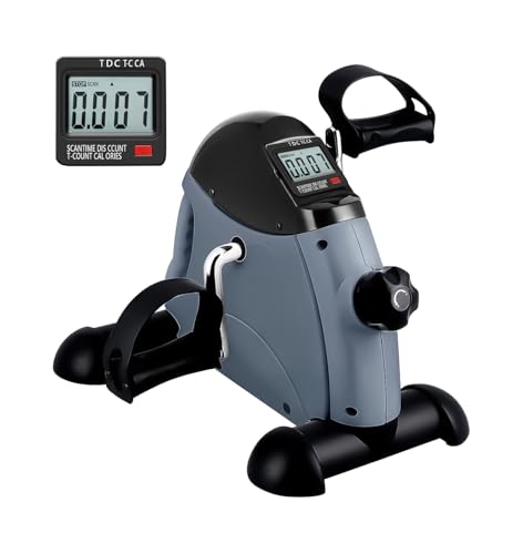 WEAGP Mini Bicicleta Estática, Ejercicio de Pedal de Bicicleta con Pantalla LCD, Mini Bicicleta de Ejercicio con 2 Pedales para Ejercitar Piernas para Ejercitar Manos para Ejercitador, Azul