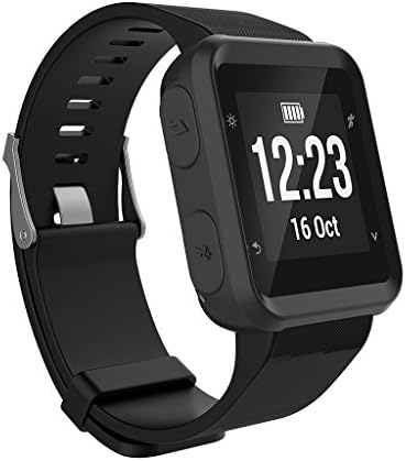 Lovup Silicone Skin Case Cover For Garmin Forerunner 35 Approach S20 Sport Watch (Black)