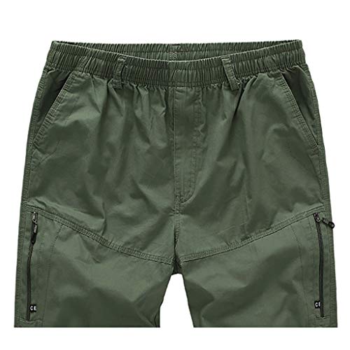 ZEFOTIM Casual Shorts for Men's Casual Pure Color Outdoors Pocket Beach Work Trouser Cargo Shorts Pant(ArmyGreen,XXXX-Large) - Thumbnail 5