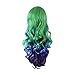 Kuulee Women's Multi-color Full Wig Long Curly Hair Heat Resistant Wigs Harajuku Style Hair Wigs Costume Wigs for Cosplay/Party Lolita
