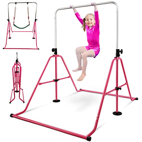 RAVS Gymnastics Bar for Kids with Swing Set Expandable Gymnastics Bars