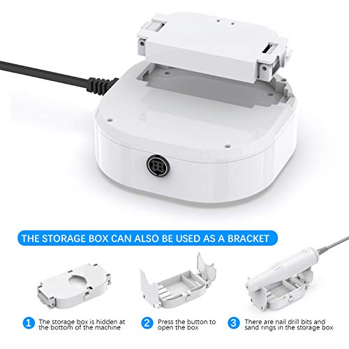 AUCEE Electric Nail Drill, Professional 30000 RPM Nail File Machine Low Noise Low Heat Low Vibration Manicure Pedicure Drill for Acrylic Nails, Gel Nail, Glazing Nail Drill, Nail Art Polisher Sets