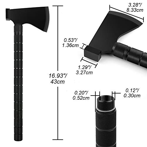 IUNIO-Camping-Axe-Multi-Tool-Hatchet-Survival-Kit-Folding-Portable-Tactical-Tomahawk-Camp-Ax-with-Sheath-Hammer-Compass-Flint-Whistle-for-Outdoor-Hiking-Hunting-Emergency-Backpacking