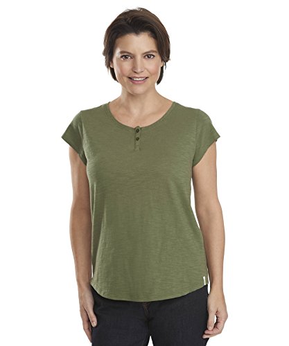 Woolrich Women's Elemental Henley Slub Tee, Eucalyptus, X-Large