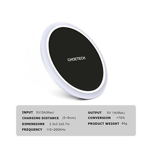 Wireless-Charger-with-Smart-Lighting-Sensor-CHOE-Circle-Qi-Wireless-Charging-Pad-for-LG-G6-Galaxy-Note-5-S6-EdgeS6S6-Edge-Nexus-456-Nokia-Lumia-950xl950-and-All-Qi-Enabled-Devices