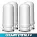 iSpring Ceramic Replacement Cartridge for LittleWell Faucet Mount Water Filters, 4 Pack