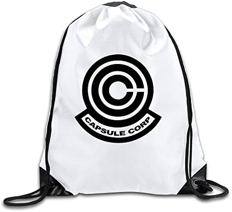BYDHX Dragon Ball Capsule Corporation Logo Drawstring Backpack Bag White