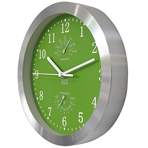 HITO Silent Non Ticking Wall Clock 10 inch Sweep Movement Glass Cover