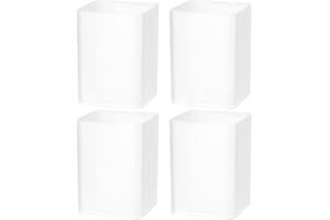 YARNOW Multi-Function White Plastic Pen Organizers 4pcs Set Pen Containers Pencil Holders for Office Desk