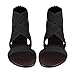 Meilidress Women Summer Fashion Elastic Ankle Strap Open Toe Flat Sandals zipper Shoes Bohemian Sandals,Black,6.5 B(M) US