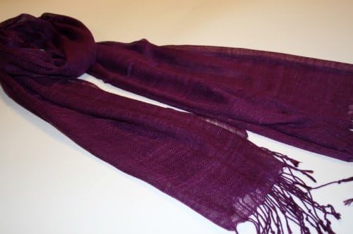 Amazon 夏でも涼しい大判リネンストール 無地柄 紫 ストール 通販