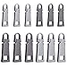 WXJ13 12 Pieces Zipper Head Luggage Accessories Leather Special Zipper Pull Card Detachable Pull Tab,2 Sizes, 2 Colors
