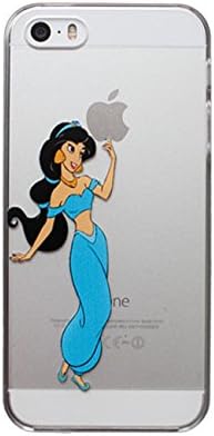 Disney Lovely Princess Holding Apple logo Aladdin Jasmine Snow White Frozen Elsa The Little Mermaid Ariel Holding Logo Clear Hard skin Case For Girls Apple iPhone 5C (Jasmine 5C)