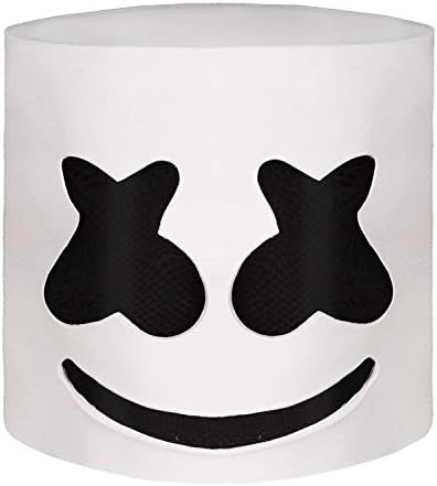 DJ Mask, Music Festival Helmets, Latex Full Head Masks Halloween Party Props Costume Masks White