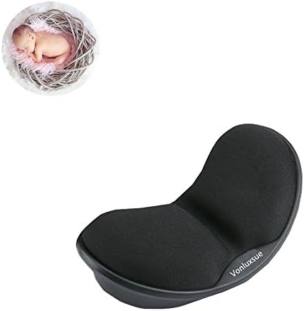 Vonluxsue Ergonomic Wrist Pad with Anti-skid Memory Foam Mouse Rest for PC Laptop Computer Support Gaming and Working (Black)
